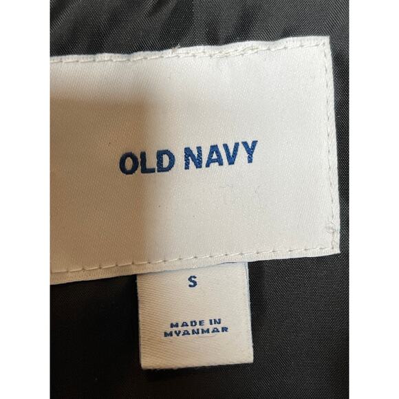 Old Navy Small Black Puffer Vest Quilted Gold Zipper - Picture 4 of 7